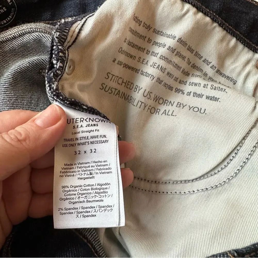 Outerknown Local Straight Fit S.E.A. Jeans, Indigo, 32x30